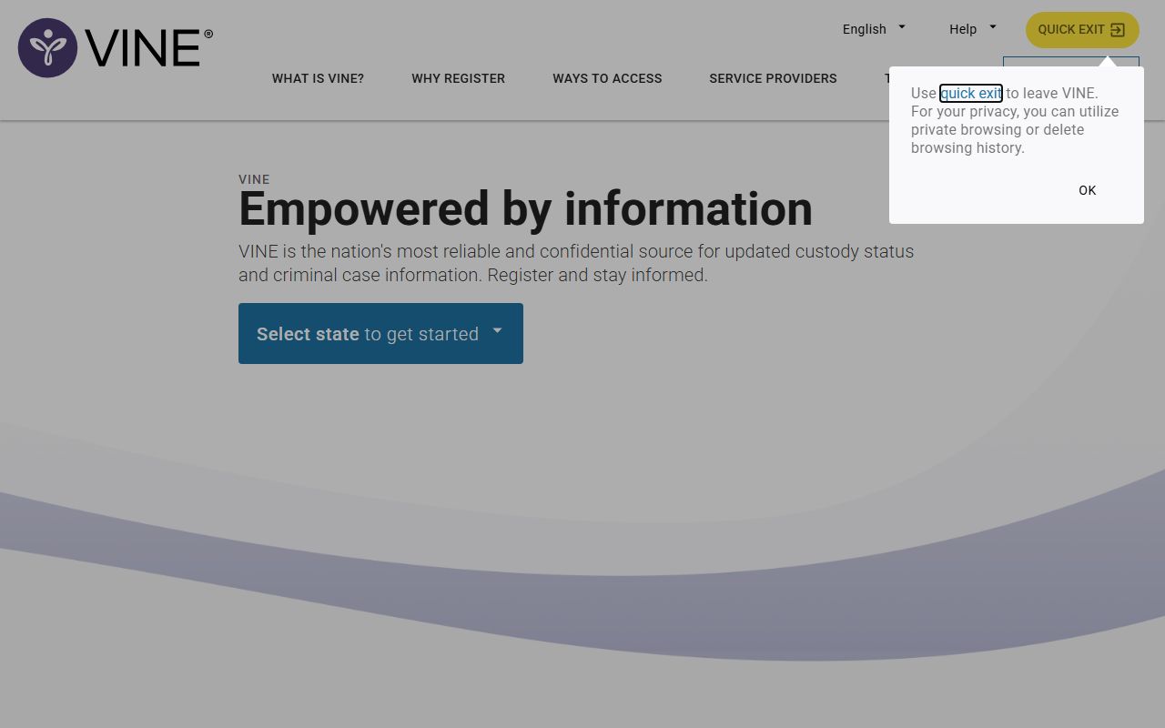 VINELink victim notification system for Arizona
